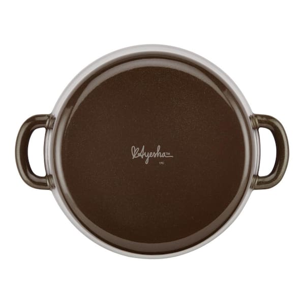 Ayesha Curry Home Collection 6 qt. Oval Cast Iron Dutch Oven in Brown Sugar with Lid