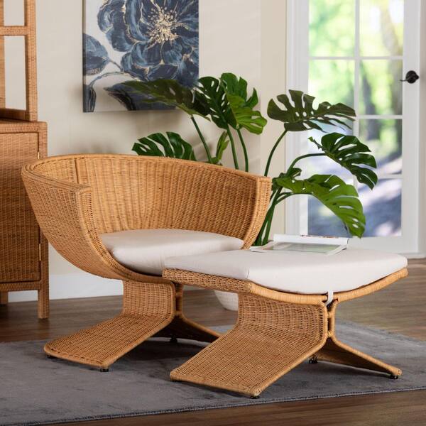 Accent Chair Rattan Lounge Chair With Ottoman Rattan Chair Danish
