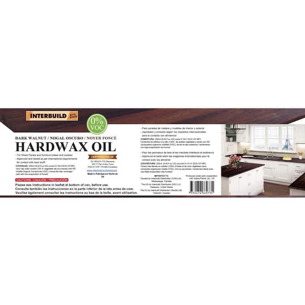 INTERBUILD REAL WOOD worktop Oil 0% VOC 250ml Dark Walnut Hardwax