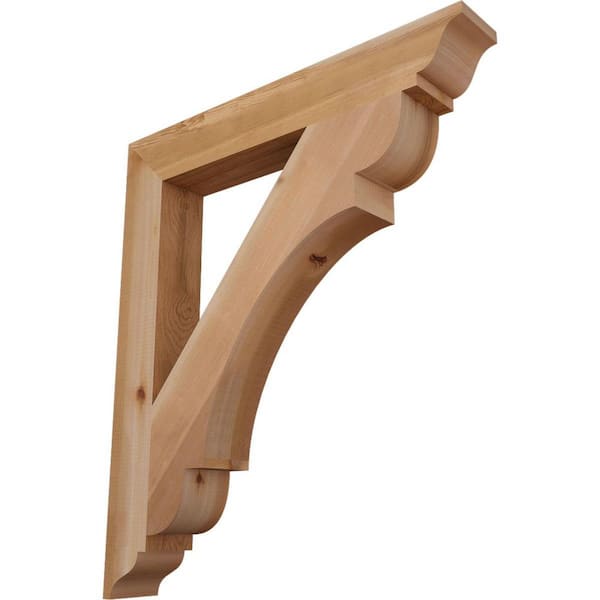 Ekena Millwork 3.5 in. x 32 in. x 28 in. Western Red Cedar Olympic Traditional Smooth Bracket