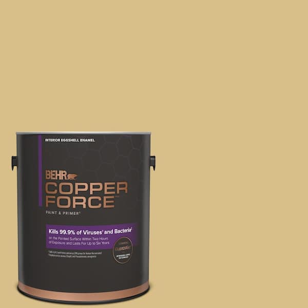 COPPER FORCE 1 gal. #MQ2-18 Honey Tea Eggshell Enamel Virucidal and Antibacterial Interior Paint & Primer