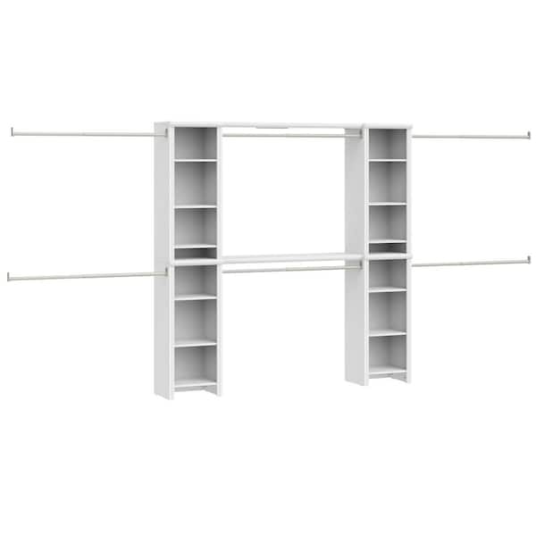 Impressions 93.94-129.94 in. W White 16-Shelves Adjustable Wood Closet System