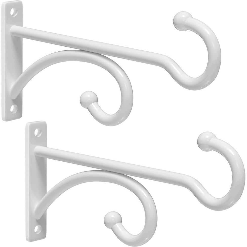 2-Pack 6 in. White Metal Indoor/Outdoor with Wall Mounts for Hanging Plants, Baskets, Wind Chimes, Bird Feeders price history on PriceWatchPro