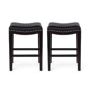 Tiffin 26 in. Black Upholstered Counter Stool (Set of 2)