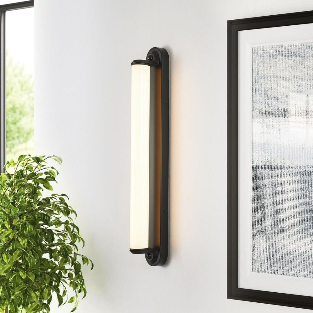 Aure Modern 1-Light 24 in. Matte Black Linear Wall Sconce with Frosted Acrylic Tube and 3000K LED Light price history on PriceWatchPro