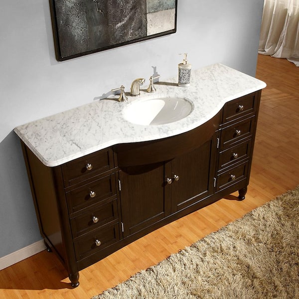 Silkroad Exclusive 72-Inch Travertine Top Double Sink Bathroom Vanity - HYP-0703-T-UIC-72