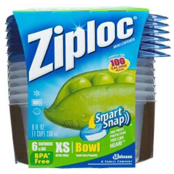 Ziploc 8 oz. XSmall Plastic Storage Bowl with Smart Snap Lid (6 per Pack) (6 per Carton)-DISCONTINUED