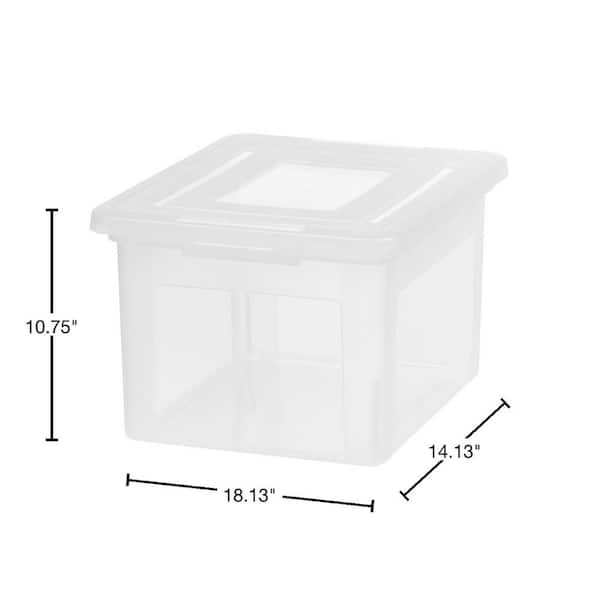 8.5-Gal. Snap Tight Plastic File Organizer Storage Box, Gray with Clear Lid  3 Pack