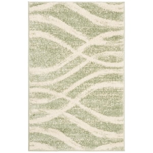 Adirondack Sage/Cream Doormat 3 ft. x 4 ft. Striped Area Rug