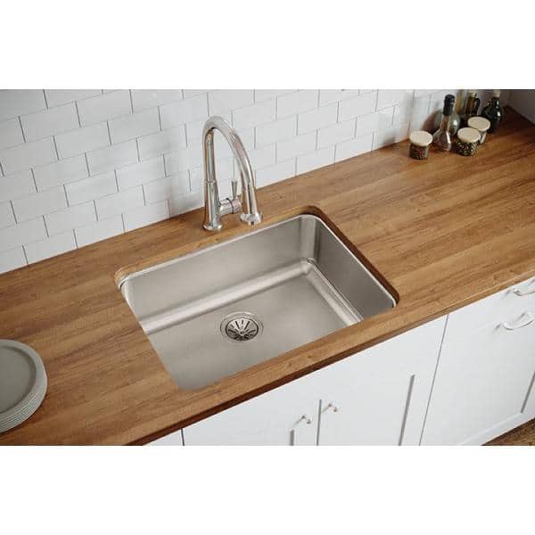 Lustertone 26 in. Undermount Single Bowl 18-Gauge Stainless Steel Kitchen Sink Only