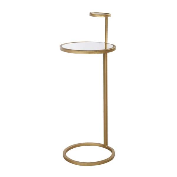A & B Home Modern Gold Round Side Table