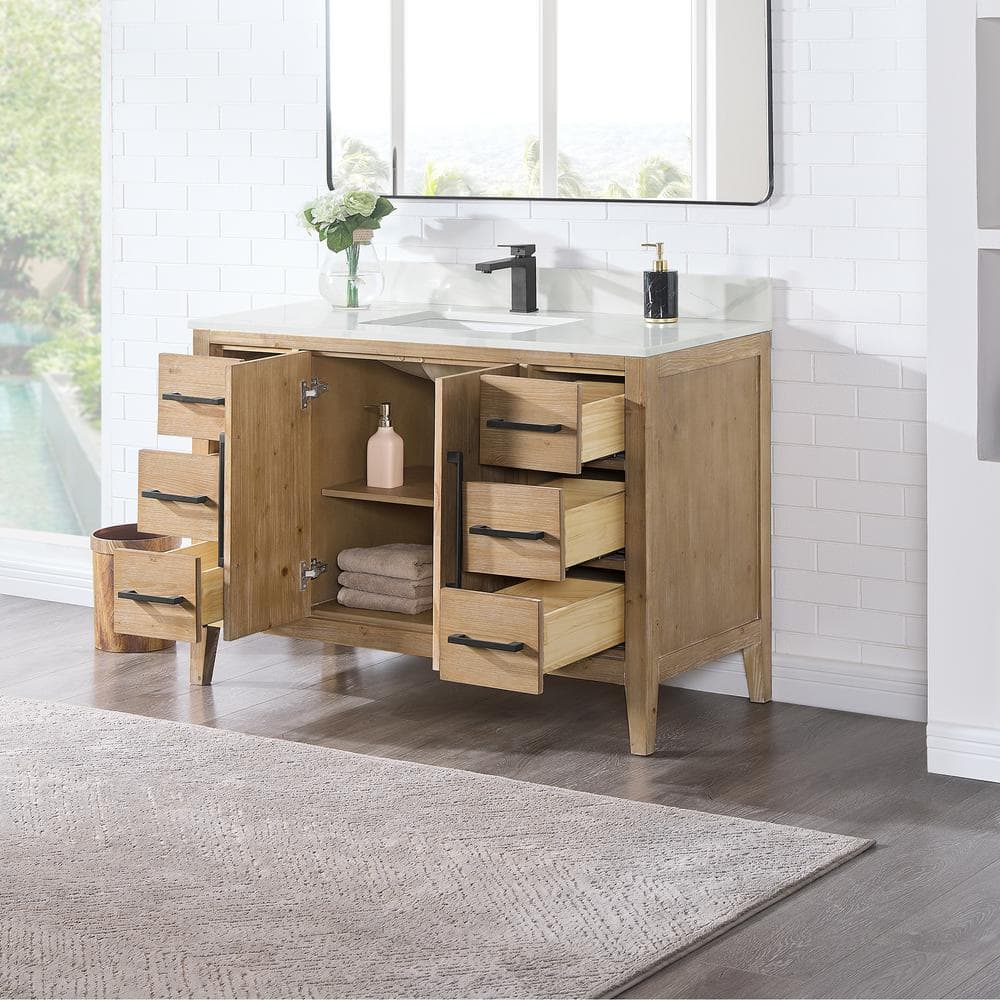 Laurel 47.2" Weathered Fir Freestanding Bathroom Vanity Base