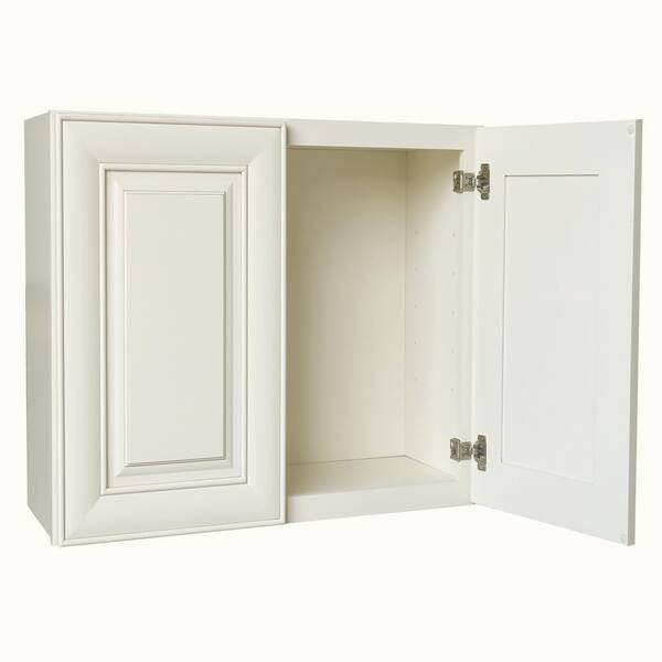 Plywell Ready to Assemble 36x18x12 in. High Double Door Wall Cabinet in Antique White