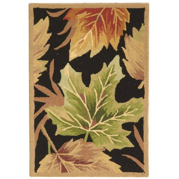 SAFAVIEH Chelsea Black 2 ft. x 3 ft. Antique Solid Floral Area Rug