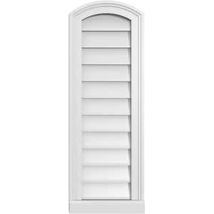 12 in. x 34 in. Arch Top Surface Mount PVC Gable Vent: Functional with Brickmould Sill Frame