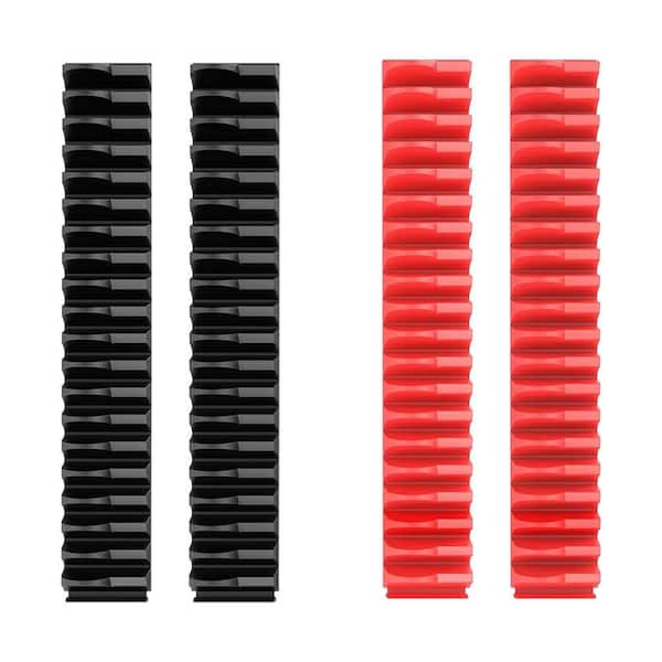 Black and Red Metal Magnetic Modular Wrench Organizer Tool Drawer Rack Metric SAE Label Tool Storage 80-Piece