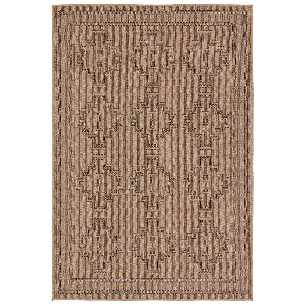 Medallion Charm Black Synthetic 9' x 12' Indoor/Outdoor Rug