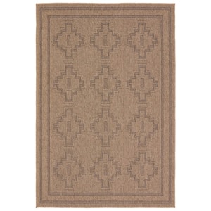 Vibe Adrar Brown/Black 9 ft. x 12 ft. Tribal Polypropylene Indoor/Outdoor Area Rug