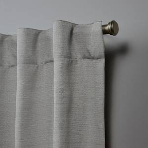 Mellow Slub Dove Grey Solid Light Filtering Hidden Tab Top Indoor Curtain Panel, 54 in. W x 96 in. L (Set of 2)