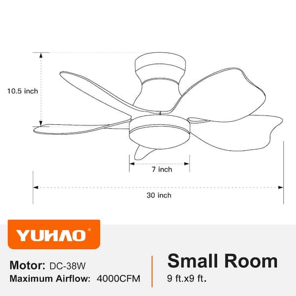 YUHAO 30 in. Indoor Low Profile Integrated LED Light Kids Black 