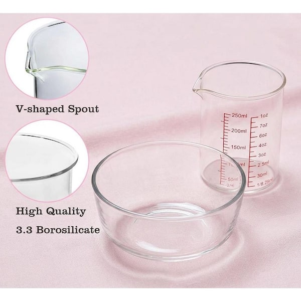 LAIFUCAM 3-Piece High Borosilicate Glass Measuring Cup Set with Pour Spout  Clear Markings for Kitchen Baking Mixing 11AS29G004 - The Home Depot