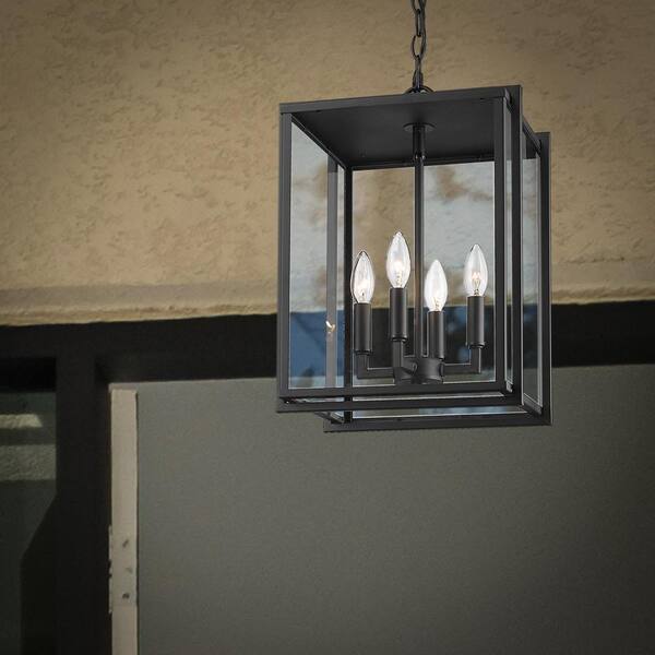 Golden Lighting - Tribeca 0.75 in 4-lights Natural Black (UV) Clear Glass Outdoor Pendant