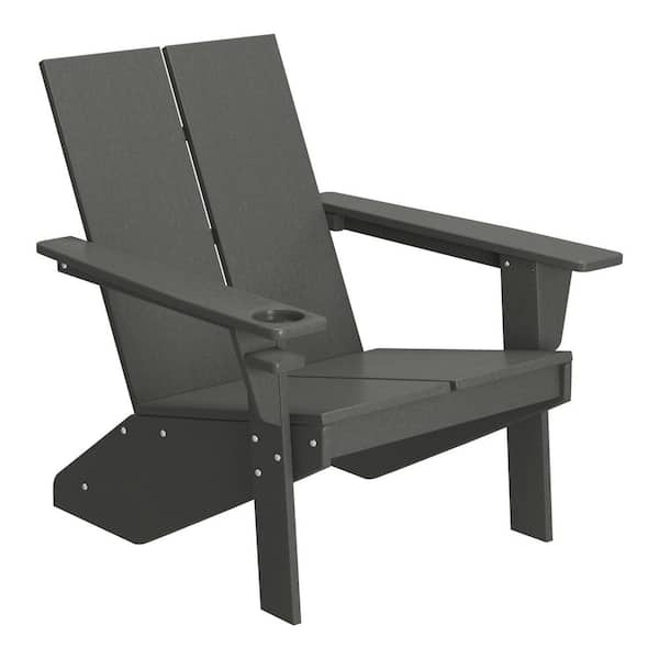 WESTIN OUTDOOR Coastin Outdoor Patio Weather Resistant Modern Poly Plastic Gray Adirondack Chair