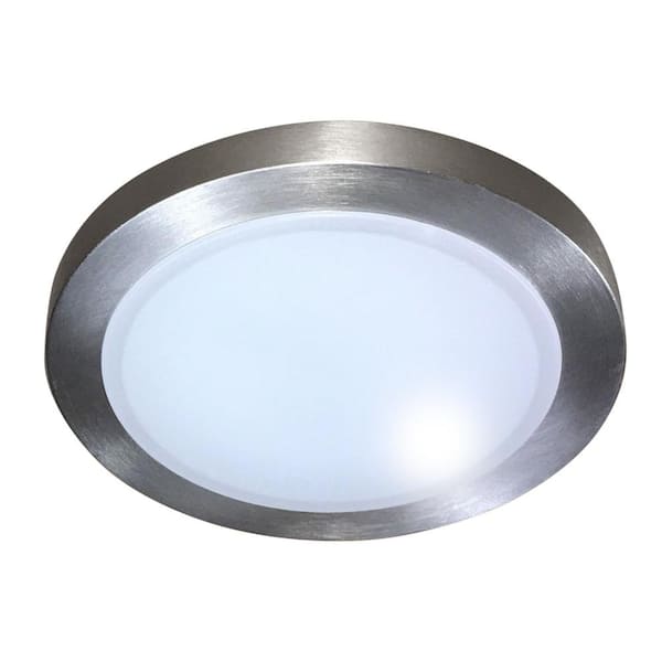 AA WAREHOUSING 9 in. 1-Light Brushed Nickel LED Flush Mount