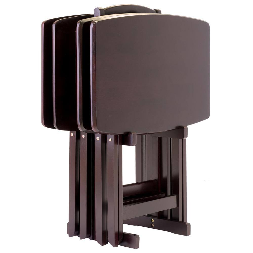 Dylan Espresso Wood 5-Piece Snack Table Set