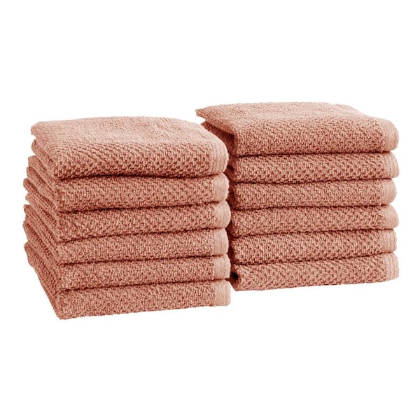 FRESHFOLDS Dusty Rose 12-Pack Cotton Quick-Dry Washcloth Set