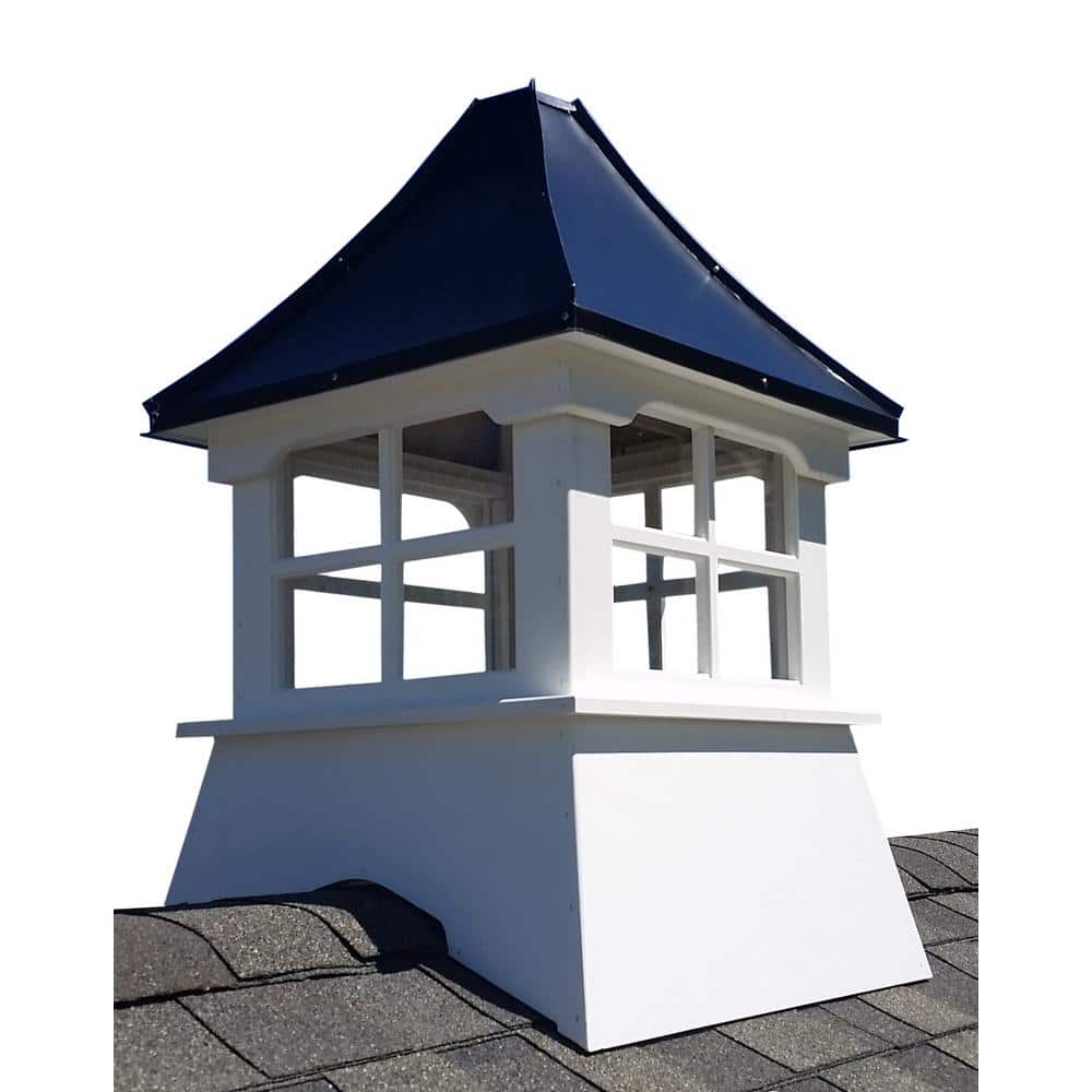 Monterey 24 in. x 24 in. x 39 in. Composite Vinyl Cupola with Black Aluminu