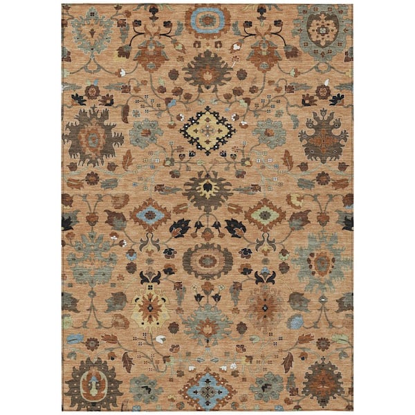 Chantille Machine Washable Indoor/Outdoor Abstract ACN2458 Copper 8 ft. x 10 ft. Area Rug
