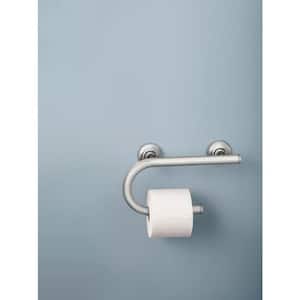 Home Care 8 in. x 1 in. Screw Grab Bar with Integrated Paper Holder in Chrome