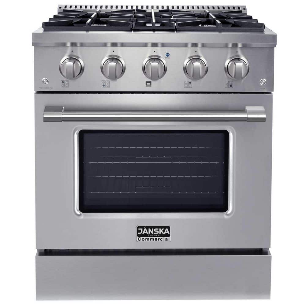 JANSKA 30 in. 4.2 cu. ft. Freestanding Gas Range with 4-Burners ...