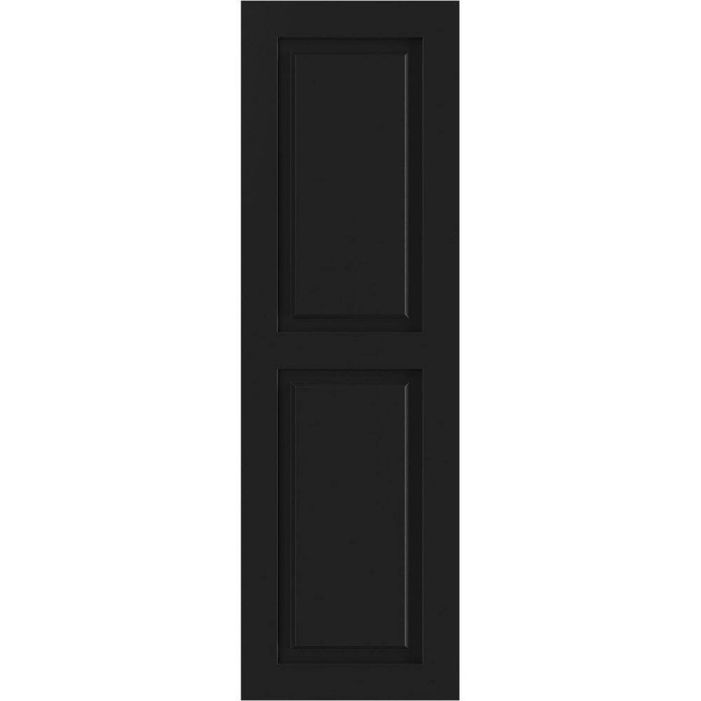 "15"" x 28"" True Fit PVC Two Equal Raised Panel Shutters, Black (Per Pair)" price history on PriceWatchPro