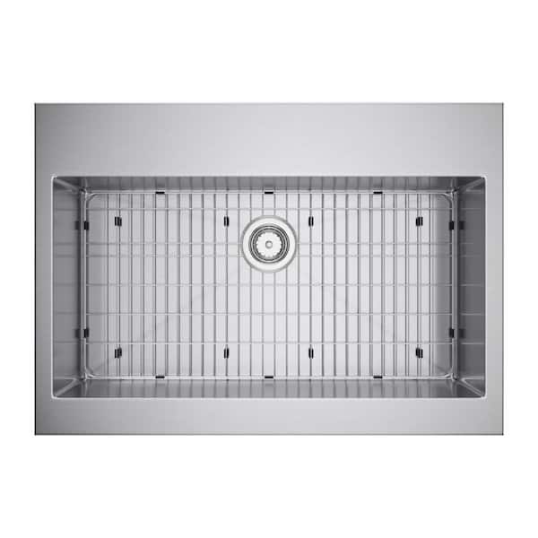 NewAge Products Home Kitchen 16 Gauge Stainless Steel 36 in. Single Bowl Standard Drop-In Kitchen Sink with Bottom Grid