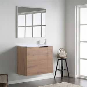 22-1/16 in. W x 13 in. D x 19-11/16 in. H Bath Vanity in Imitative Oak with White Ceramic Top