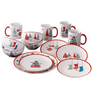 Holiday 16-Piece Seasonal Multi Porcelain Dinnerware Set (Service for 4)