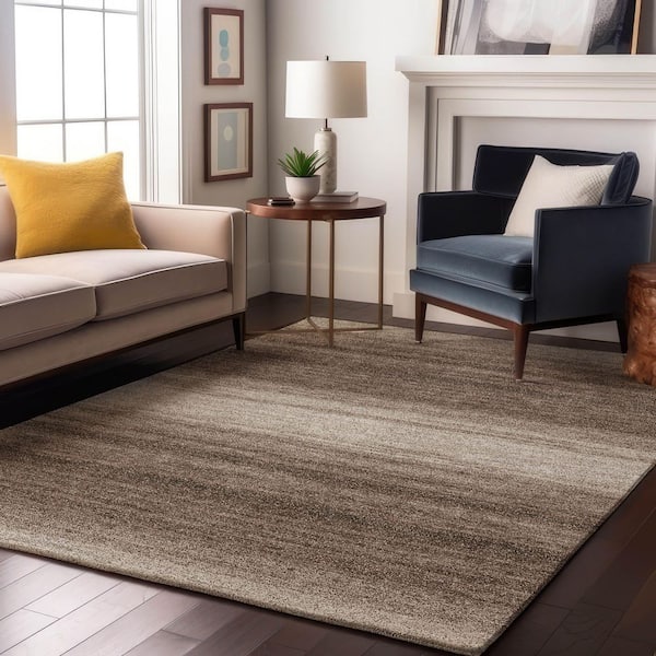 Mayfield Premium Machine Washable Abstract AMF1033 Brown 8 ft. x 10 ft. Area Rug