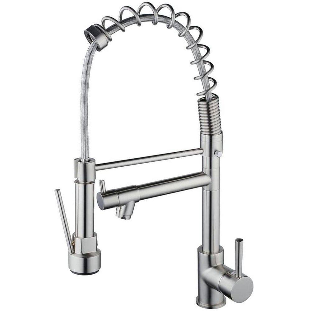 Single-Handle Pull-Down Sprayer Kitchen Faucet in Brushed Nickel price history on PriceWatchPro