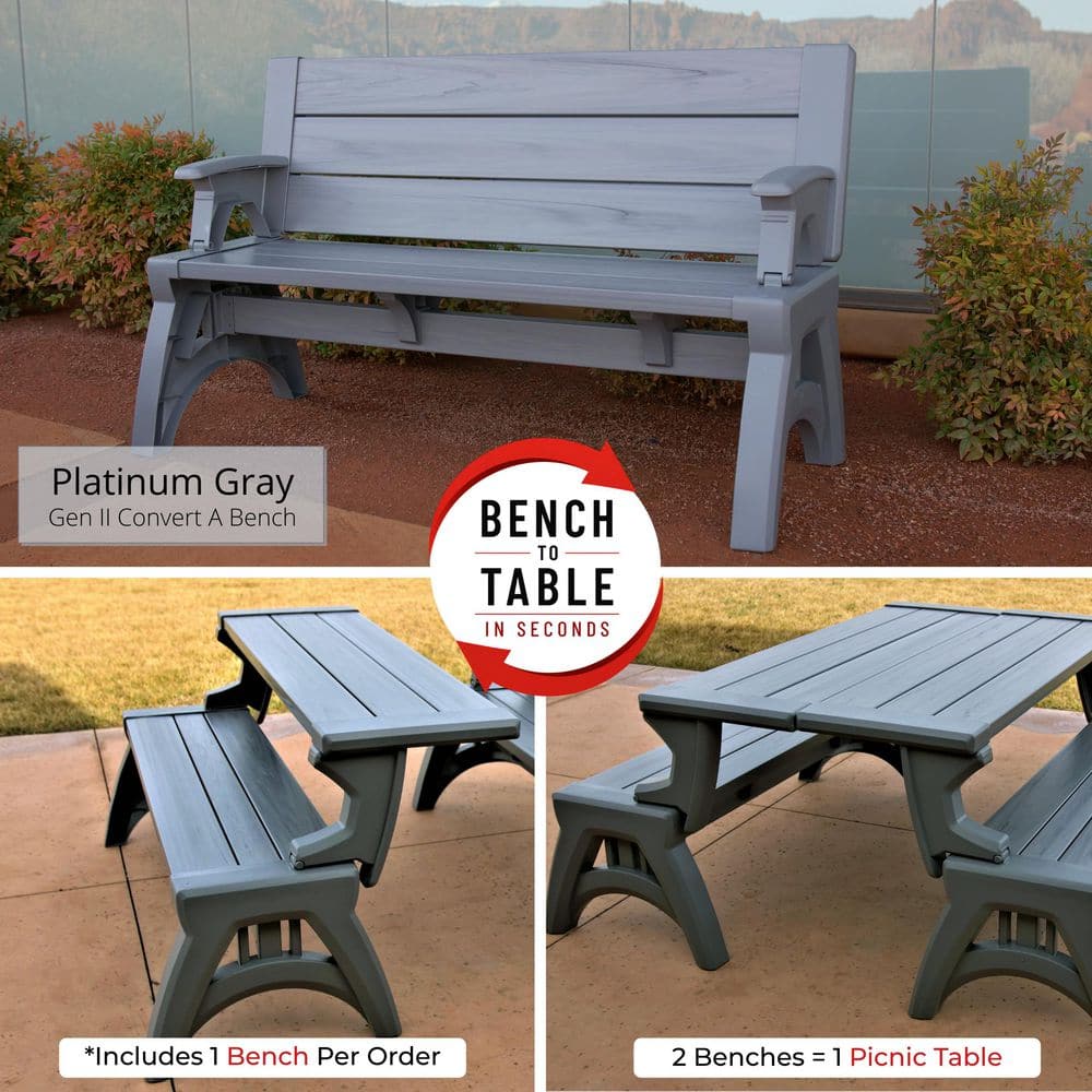 Gen 2 XL 3-Person Platinum Gray Plastic Outdoor Bench price history on PriceWatchPro