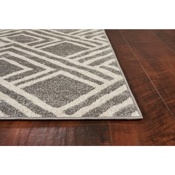 Nova Taupe 8 ft. x 10 ft. Chevron Modern Casual Outdoor Rug Area Rug