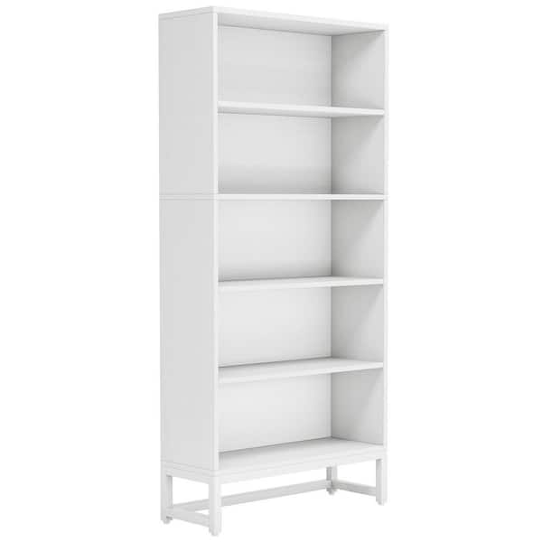 TRIBESIGNS WAY TO ORIGIN Frailey 31.5 in. White Free-Standing Large 6-Tier Open Display Shelves Bookshelf Storage Rack, Library Etagere Bookcase
