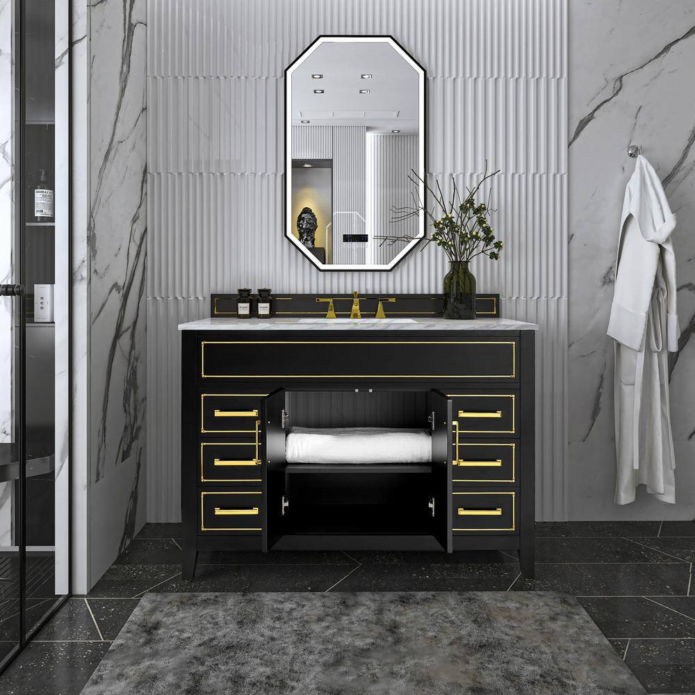 Aspen 48'' Black Onyx Bathroom Vanity with Marble Top