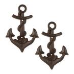 Cast Iron Anchor with Rope Wall Hook (Set of 2)