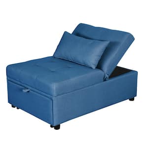 Modern Folding Blue Ottoman Sofa Bed