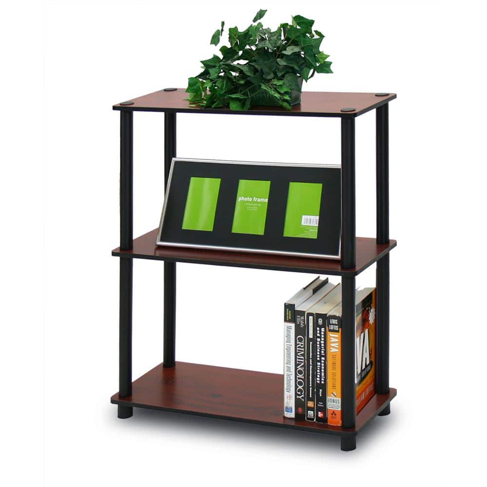 Dark Cherry Adjustable 3-Tier Compact Bookcase
