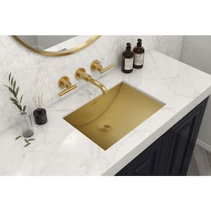 Ariaso 34 in. x 14 in . Undermount Bathroom Sink in Brushed Gold/Orange Polished Brass