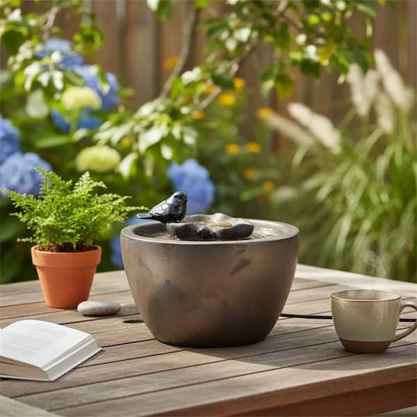 Bird on Leaf Indoor Waterfall Fountain with Pump YNLIN288 - The