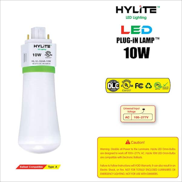 Hy-Lite 10W PL LED Lamp 18W/26W/32W CFL Equivalent 5000K 778